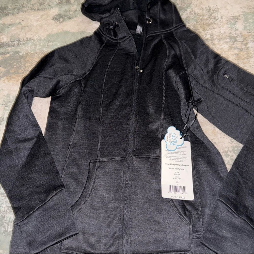 90 Degree By Reflex Charcoal Zip-Up Jacket